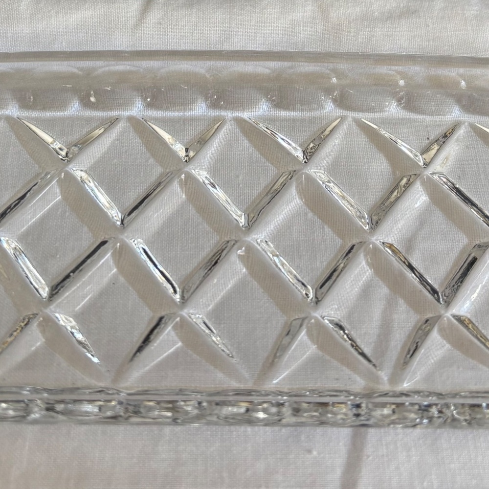 Crystal Rectangular Butter Dish 6" - Picture 2 of 4